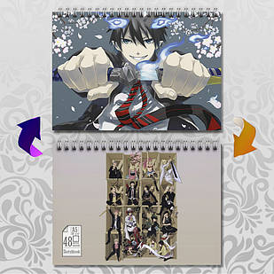 Скетчбук А5 48 л. 150 гр.м² Blue Exorcist / Блакитний Екзорцист 016