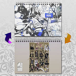 Скетчбук А5 48 л. 150 гр.м² Blue Exorcist / Блакитний Екзорцист 018