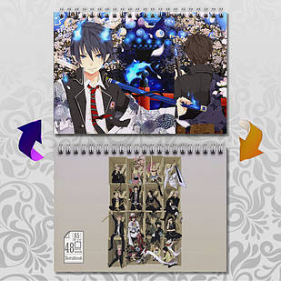 Скетчбук А5 48 л. 150 гр.м² Blue Exorcist / Блакитний Екзорцист 019