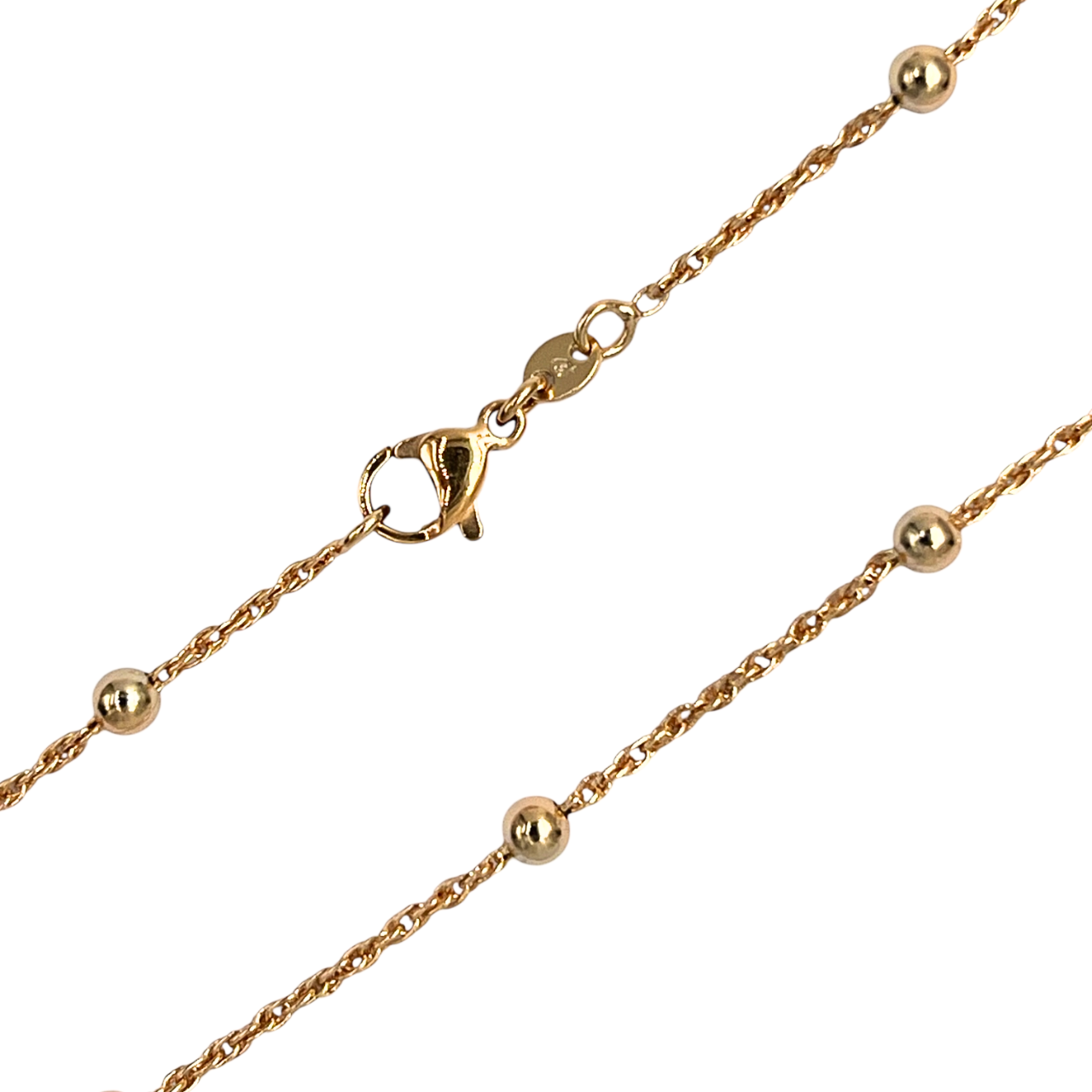 Ланцюжок плетіння Корда з кульками, 55 см, лимонна позолота (224317), фото 1