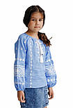 Сорочка вишита для дівчинки машинна робота модельне пошиття з льону ріст від 110 до 152, фото 2
