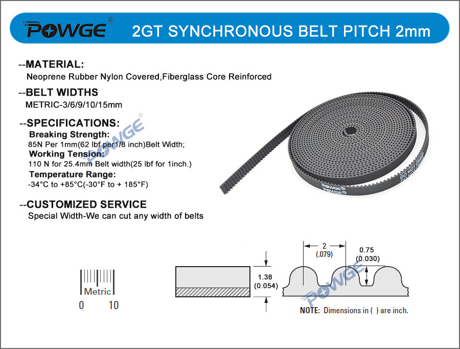 Ремінь синхронний POWGE PowerGrip 2GT