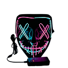 Неонова маска в стилі кіберпанк колір рожевий + синій