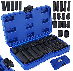 Набір довгих та коротких ударних головок 1/2" 10-19 мм S11029