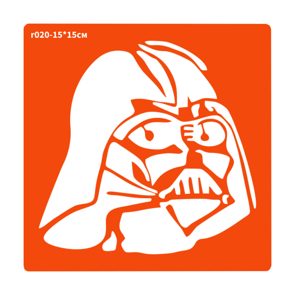 Трафарет для біо-тату Дарт Вейдер r020-15*15см, розмір 15х15см