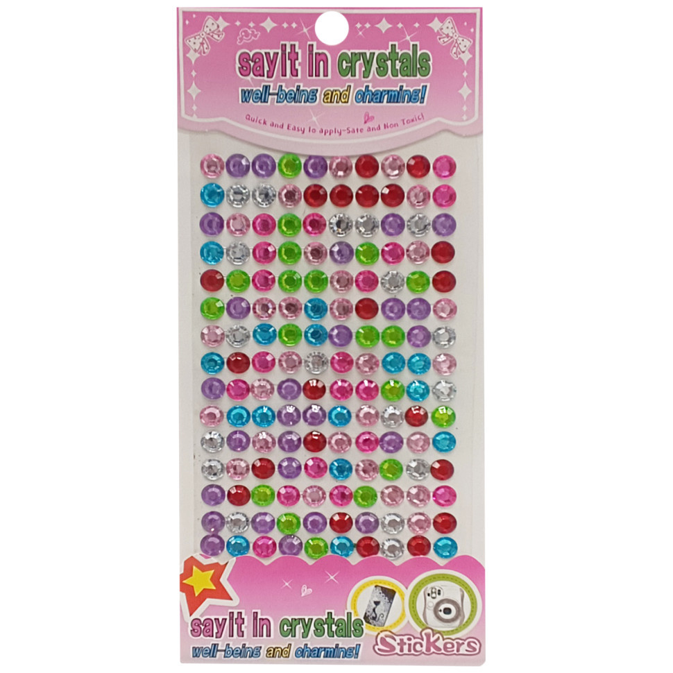 Наклейка камені "Мікс круглий" Планшетка-№27 на планшетці 130 шт 0,8 мм