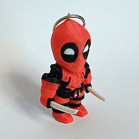 Брелок-підвісок на сумку "Deadpool" 3D, 9 см, пластик/підвіска на рюкзак/Рухливий брелок Дедпул