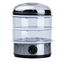 Пароварка електрична трирівнева Sokany 650 Вт 11 л з таймером і захистом від перегрівання Lugi