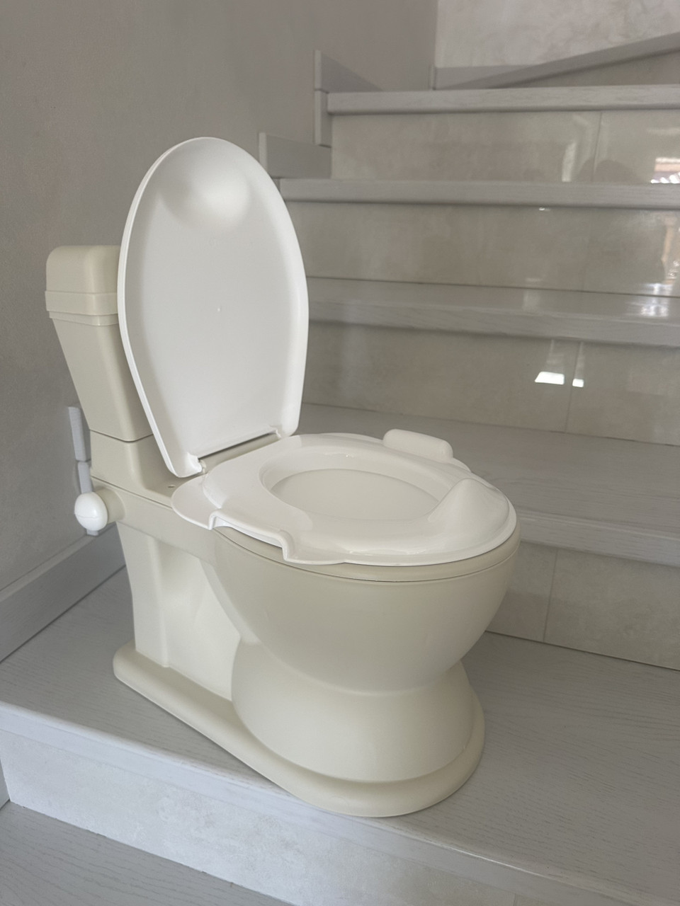 Високий навчальний горщик "Унітаз" 2в1 Dolu (беж), фото 1