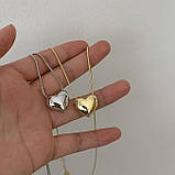 Підвіска з кулоном у формі серця/жіночий ланцюжок намисто Золото/Срібло, фото 7