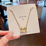 Підвіска з кулоном у формі серця/жіночий ланцюжок намисто Золото/Срібло, фото 9