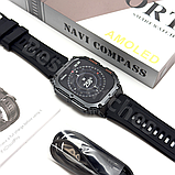Смарт-годинник чоловічий водонепроникний з компасом Амолед екран  Modfit Navi Compass Black, фото 5