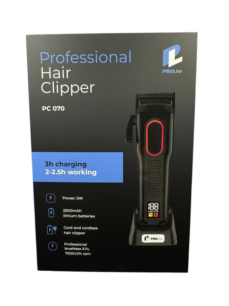 Машинка для стрижки професійна металева Proline Metal Black (PC-070) Li-ion акумулятор, фото 1