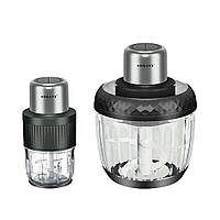 Блендер подрібнювач 2 в 1 на 3 і 0.5 л з 2 режимами швидкості Sokany SK-YM-7032 800 Вт багатофункціональна м'ясорубка чопер чорний