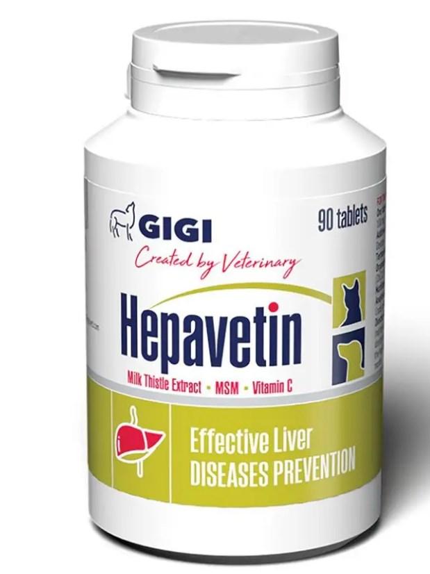 Хепаветін Hepavetin Gigi гепатопротектор для собак та кішок, 90таб