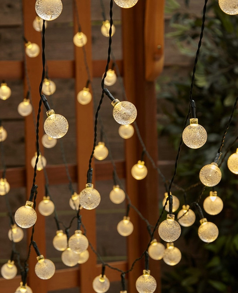 Декоративна садова гірлянда на сонячній батареї 11,9 м 100 LED GardenLine SOL3774 колір теплий-білий