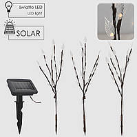 Сонячний садовий ліхтар-світильник, набір 3 гілки 60см, 60 LED Garden Line SOL6094 тепле біле світло