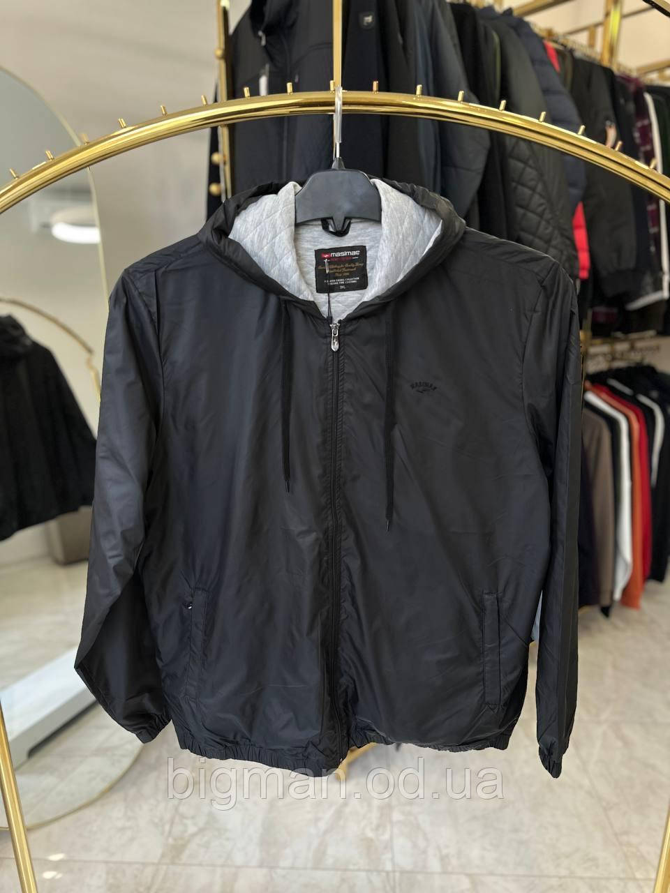 Чоловіча вітровка з капюшонм Masimar 4082 батал 3-8XL чорна