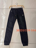 Классические черные джинсы 9-14 лет джоггеры на флисе на мальчика подростка теплые джинсовые брюки на резинке