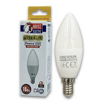 LED лампа Horoz свічка ULTRA-10 10W E27 3000K 001-003-0010-050, фото 1