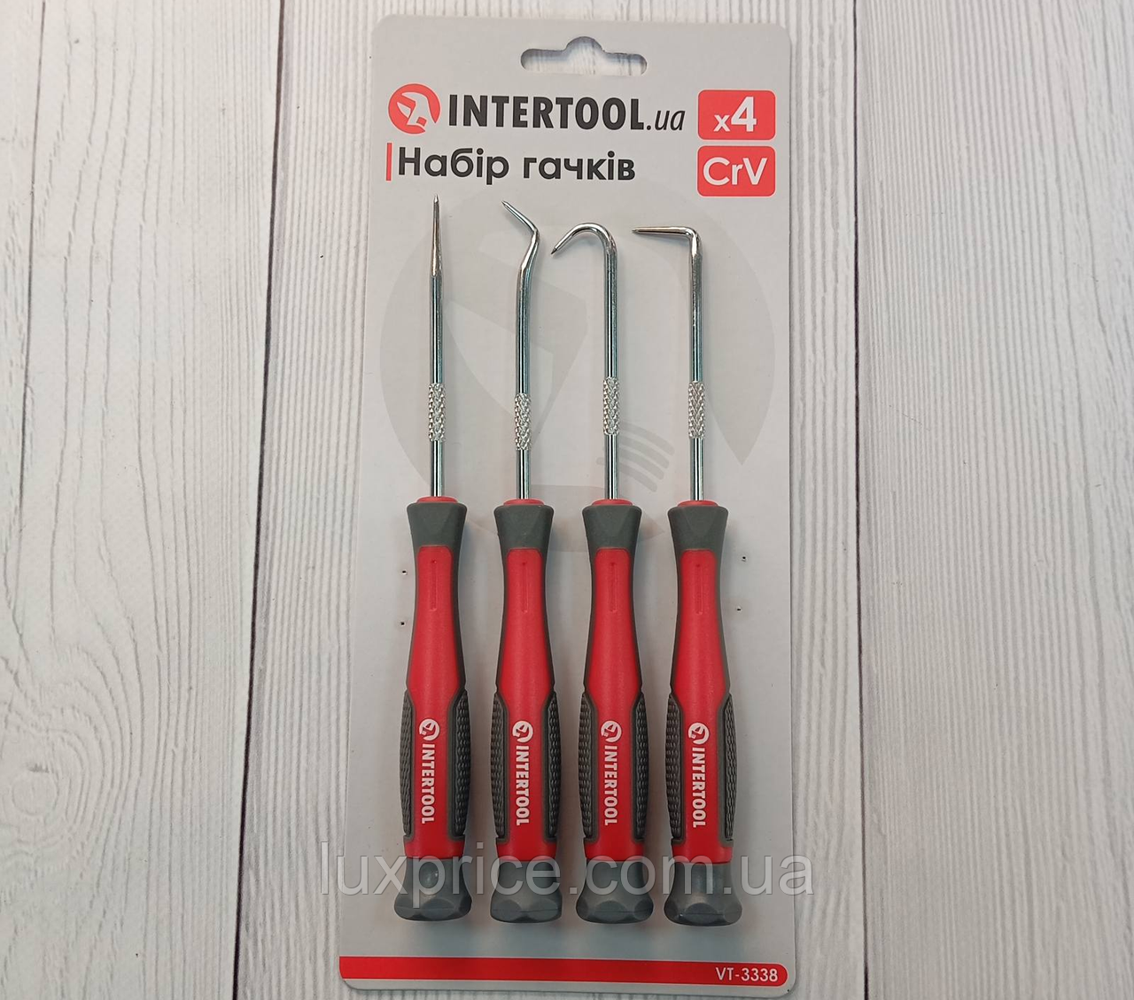 Набір гачків 4 од. INTERTOOL VT-3338 Luxprice, фото 1