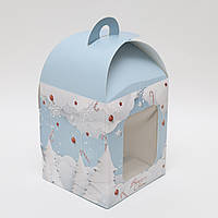 Коробка для упаковки цукерок 120*120*150 новорічна