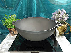 Казан чавунний 3,5 л Сітон без кришки (каструля WOK), заводська термообробка
