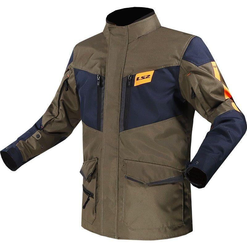 Мотокуртка LS2 Metropolis Evo Man Jacket Khaki Blue Orange, фото 1