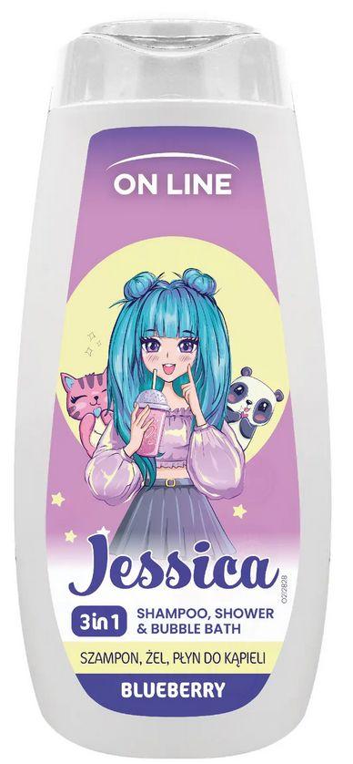 Дитячий гель-шампунь і піна для ванни On Line Jessica "Чорниця" (400мл.)