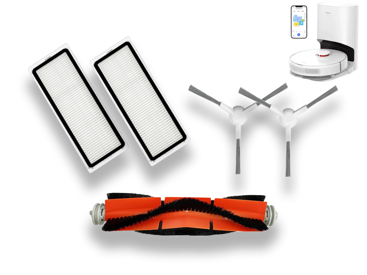 Набір змінних аксесуарів (5 шт.) сумісних з роботом-пилососом Dreame Bot D9 Plus RLD11GD, фото 1