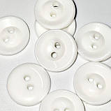 Гудзик круглий глянцевий білий прошивний 13мм, фото 3