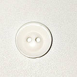 Гудзик круглий глянцевий білий прошивний 13мм, фото 2