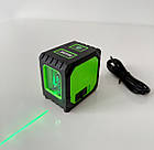 Лазерний рівень HILDA green (1H+1V), робота від акумулятора, 2 зелені лінії, фото 8