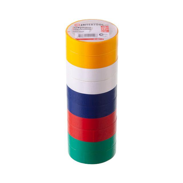 Стрічка ізоляційна 10 м кольорова INTERTOOL IT-0014