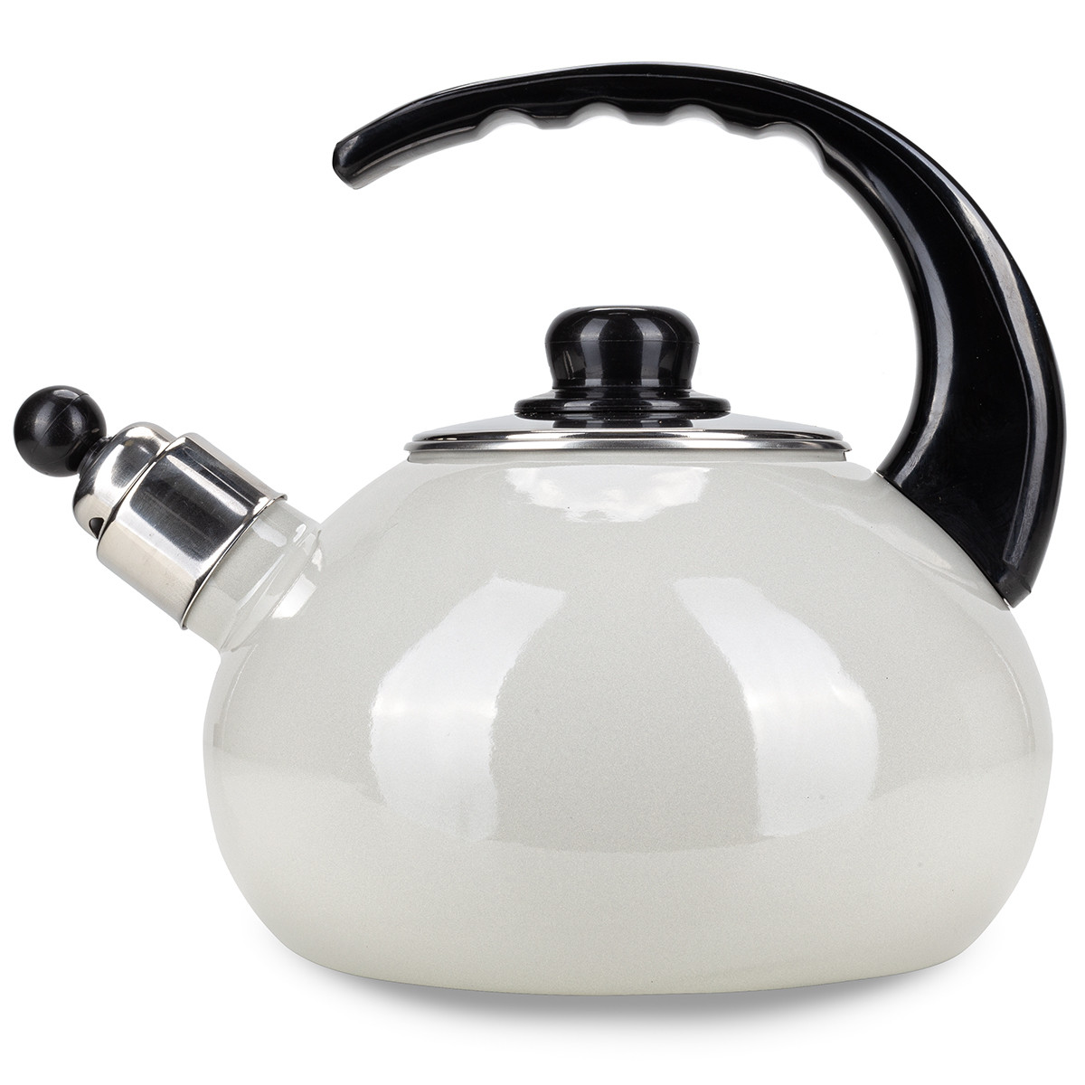 Чайник емальований сірий 2.5л зі свистком Kamille KM-1039B, фото 1