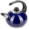Чайник емальований синій 2.5л зі свистком Kamille KM-1039C, фото 2