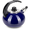 Чайник емальований синій 2.5л зі свистком Kamille KM-1039C, фото 3