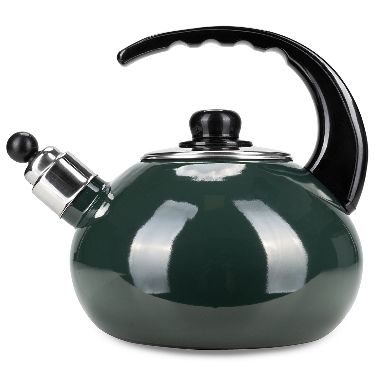 Чайник емальований зелений 2.5л зі свистком Kamille KM-1039D, фото 1