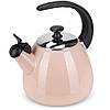 Чайник емальований рожевий 2.5л зі свистком Kamille KM-1040B, фото 2