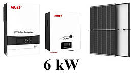 Гібридна сонячна електростанція 6 kW LiFePO4 для будинку