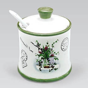 Цукорниця з ложкою керамічна "Польова фантазія" Maestro MR-20065-09 - MegaLavka