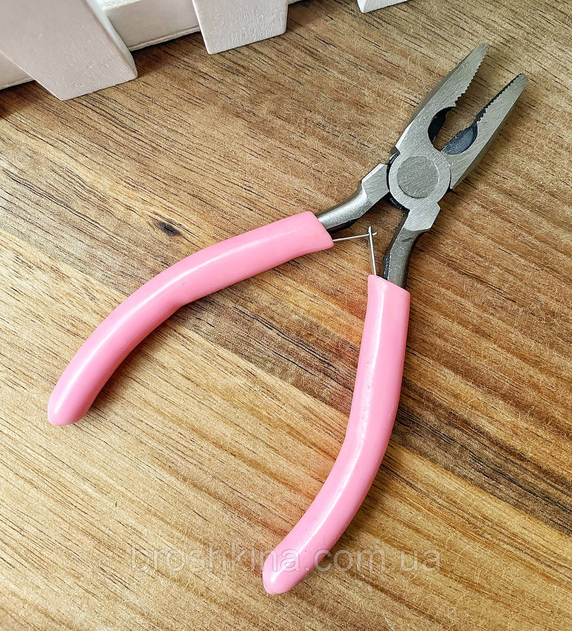 Плоскогубці для рукоділля (ДОВЖИНА 12 см) РОЖЕВА РУЧКА, фото 1