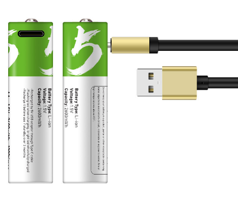 Комплект батарейки AAA 2 шт. з роз'ємом USB Type-C від Smartoools на 1.5V/750mWh, фото 1