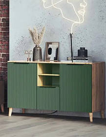 Комод Лайн 110 МДФ Зелений Дуб аппалачі/Хакі Софт