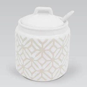 Цукорниця з ложкою керамічна "Pattern" Maestro MR-20033-09 — MegaLavka