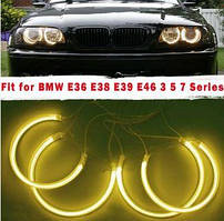 Ангельські очі (2*131мм + 2*146 мм) CCFL для BMW  Е46 ( без лінз) Жовтий колір