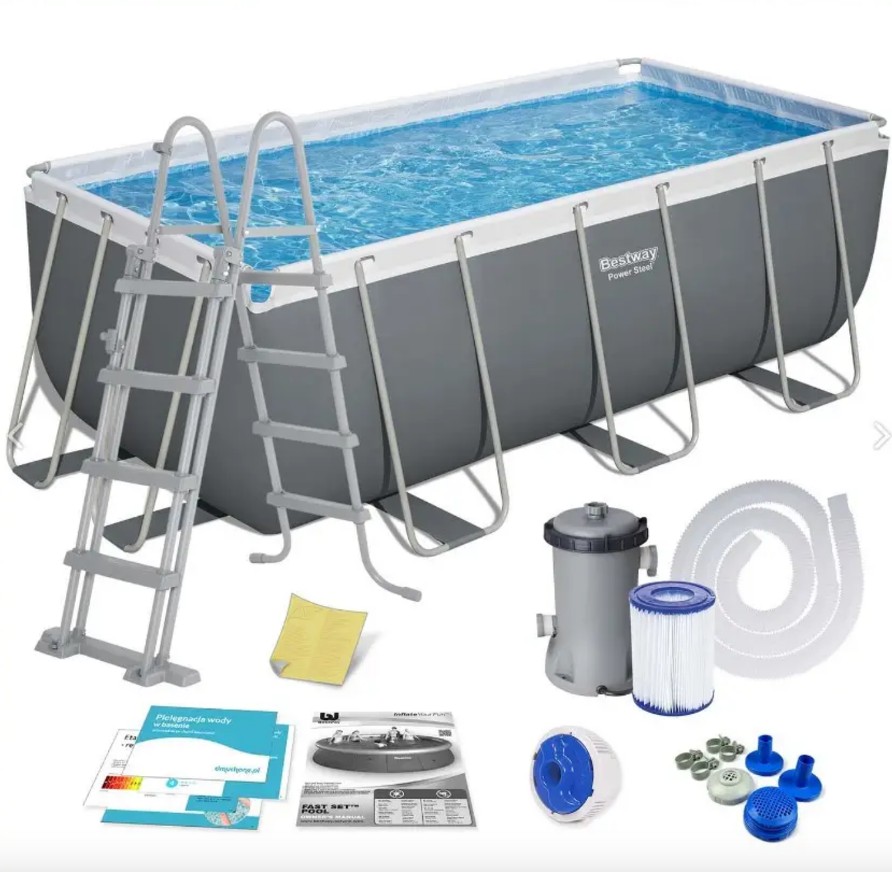 Bestway 56456 каркасний басейн 412 х 201 х 122 см, фільтр насос, сходи