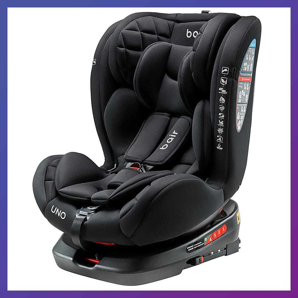 Дитяче автокрісло від народження до 12 років група 0+/1/2/3 (0-36 кг) Isofix Bair Uno 360 TB-01 Чорний, фото 1