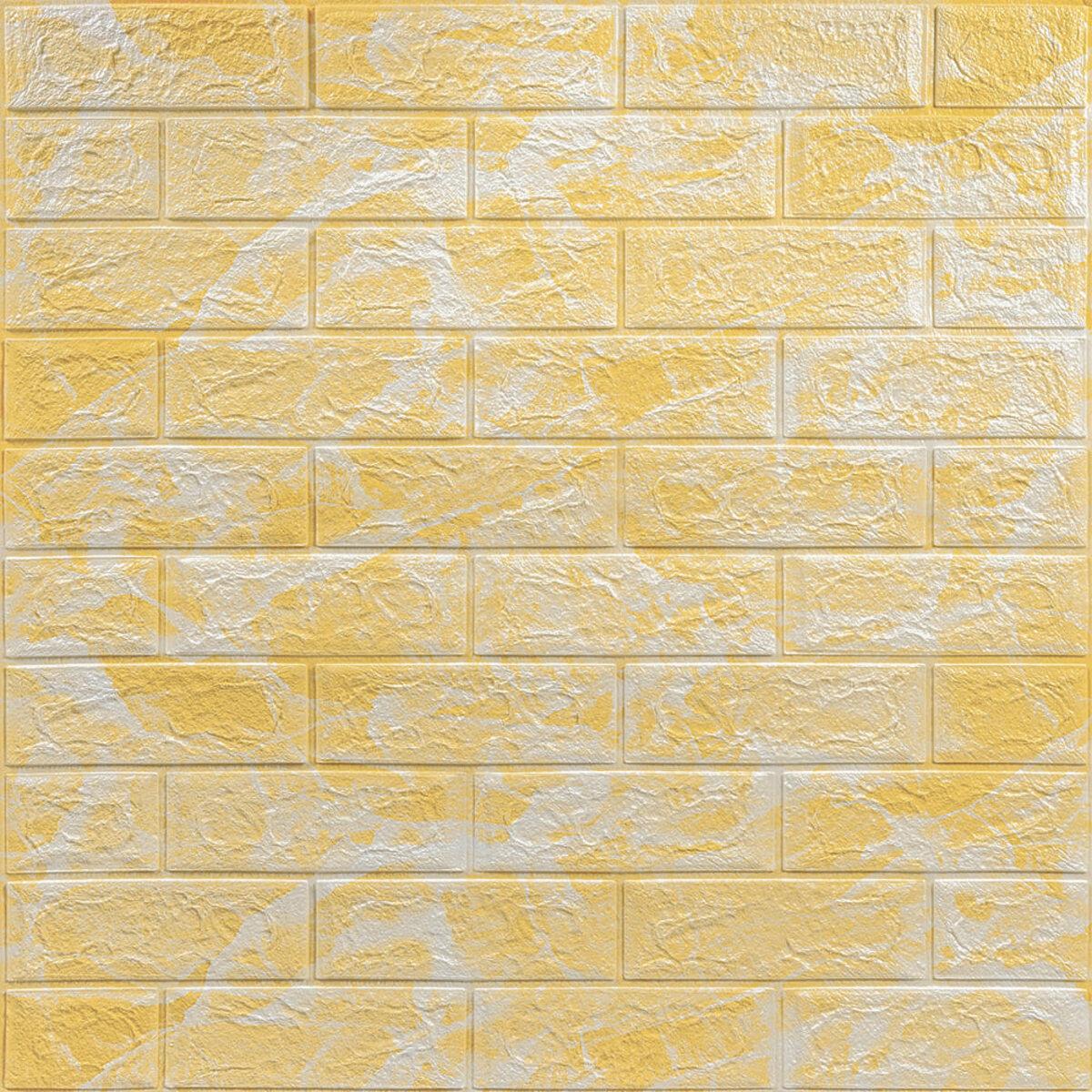 Декоративна 3D панель самоклейка під цеглу Бежевий мармур 700х770х3мм (062-3) SW-00000694, фото 1