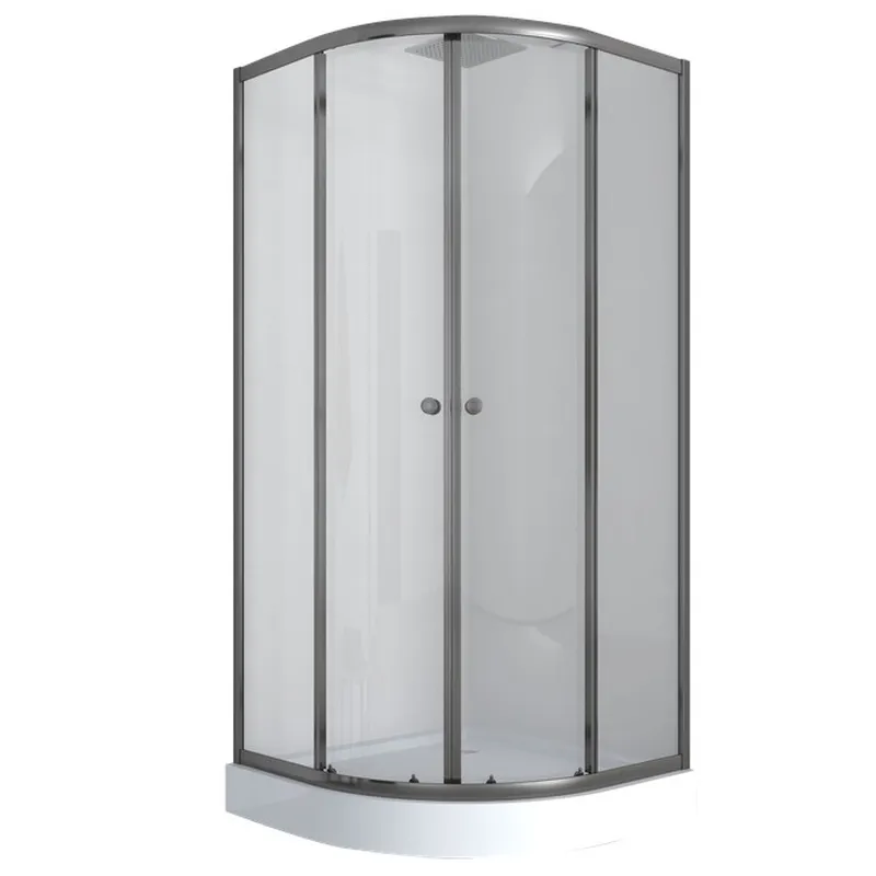 Душова кабіна з низьким піддоном Mixxus PLAIN SCT02-90x90x195-TR GRAPHITE прозоре скло 4мм (MI6901), фото 1